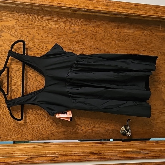 Shapermint Black Knot-Front Swim Dress - Picture 3 of 6